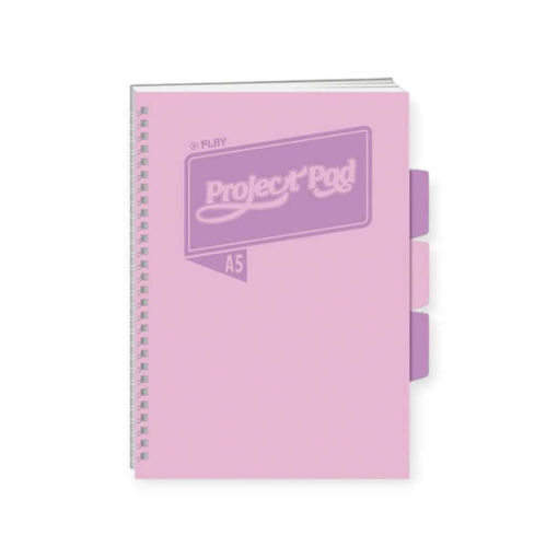 Picture of A5 PROJECT PAD SPIRAL NOTEBOOK PINK/LILAC W/3 DIVIDERS 100PG